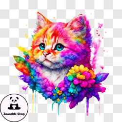 Playful and Eye Catching Cat Illustration PNG Design 214