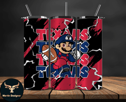 Houston Texans Tumbler Wrap, Mario Tumbler Wrap, NFL Logo PNG, Tumbler Designs, NFL Football PNG, Design by Martin Desig