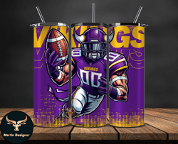 Minnesota Vikings NFL Tumbler Wraps, Tumbler Wrap Png, Football Png, Logo NFL Team, Tumbler Design by Martin Designer St