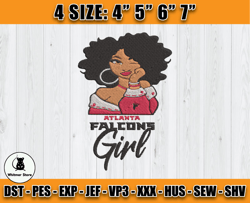 Atlanta Falcons Embroidery, NFL Girls Embroidery, NFL Machine Embroidery Digital, 4 sizes Machine Emb Files -21-Martin