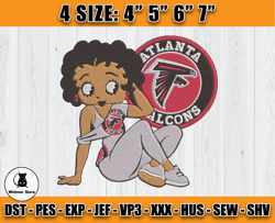 Atlanta Falcons Embroidery, Betty Boop Embroidery, NFL Machine Embroidery Digital, 4 sizes Machine Emb Files -28-Martin