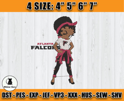 Atlanta Falcons Embroidery, Betty Boop Embroidery, NFL Machine Embroidery Digital, 4 sizes Machine Emb Files -29-Martin