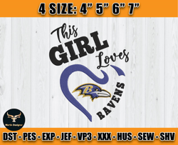 Ravens Embroidery, NFL Ravens Embroidery, NFL Machine Embroidery Digital, 4 sizes Machine Emb Files - 04 Martin