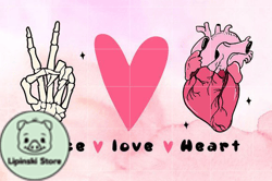 Peace  Love Heart Valentine Png Design 75