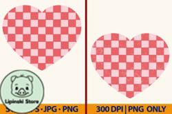 Retro Heart Valentines Day Checkered Design 106