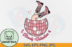 Howdy Valentine PNG SVG Retro Groovy Design 110