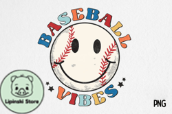 Vintage Baseball Vibes PNG Sublimation Design 09