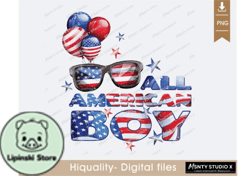 All American Boy Png , 4th of July Png, Design 38
