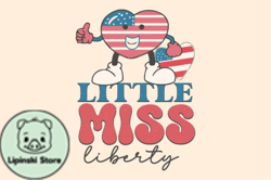 Little Miss Liberty Sublimation PNG Design 26