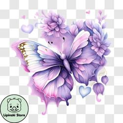 Beautiful Purple Butterfly with Delicate Wings PNG Design 217