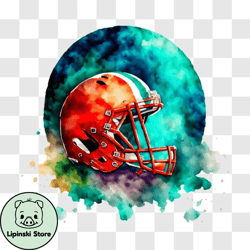 Colorful Miami Dolphins Football Helmet PNG Design 310