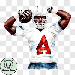 Promotional Image of Football Player with Letter A on Uniform PNG Design 15