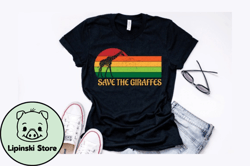 Vintage Save the Giraffes T Shirt Design Design 216