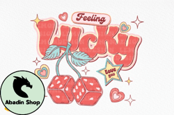 Retro Valentine Feeling Lucky PNG