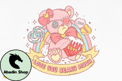 Retro Valentine Teddy Bear Sublimation