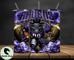 Baltimore Ravens Tumbler Wrap, Football Wraps, Logo Football PNG, Logo NFL PNG, All Football Team PNG - 03