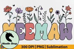 Meemaw PNG, Flower Grandma Mothers Day Design 112