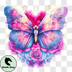 Beautiful Butterfly with Colorful Wings PNG Design 247