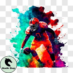 Dynamic Football Player Running with the Ball PNG Design 309