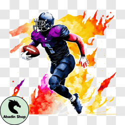Passionate Football Player with Burning Determination PNG Design 326