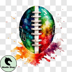 Colorful Paint Splashed Football Ball PNG