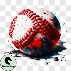 Baseball with Patriotic Design PNG
