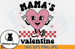 Mamas Valentine SVG PNG Retro Heart
