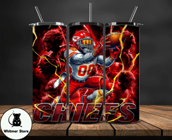 Kansas City Chiefs Tumbler Wrap Glow, NFL Logo Tumbler Png, NFL Design Png-16