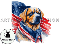Patriotic Dog American Flag Design 04