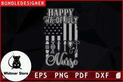 Happy 4th of July Nurse-Usa Flag Design Design 105