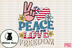 Retro PNG Peace Love Freedom Design 152