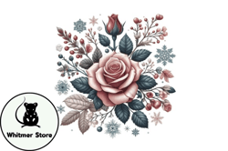 Classic Winter Rose Flower Clipart Design 158
