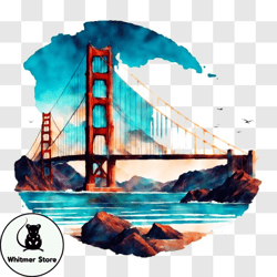 Golden Gate Bridge   Iconic Landmark in San Francisco PNG Design 258