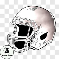 Black and White NFL Football Helmet Drawing PNG Design 294