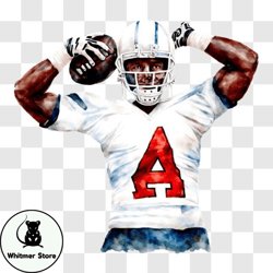 Promotional Image of Football Player with Letter A on Uniform PNG