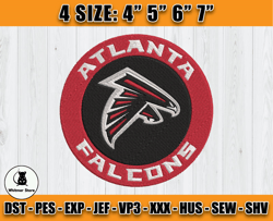 Atlanta Falcons Embroidery, NFL Falcons Embroidery, NFL Machine Embroidery Digital, 4 sizes Machine Emb Files -14-Whitme
