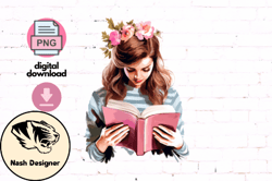 Girl Reading Book Clipart Design 74