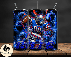 Buffalo Bills Tumbler Wrap Glow, NFL Logo Tumbler Png, NFL Design Png, Design by Obryant Shop-04