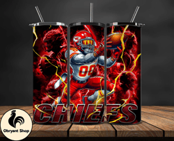 Kansas City Chiefs Tumbler Wrap Glow, NFL Logo Tumbler Png, NFL Design Png, Design by Obryant Shop-16