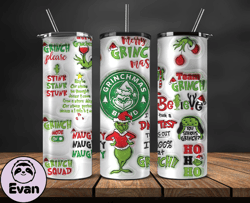 Grinchmas Christmas 3D Inflated Puffy Tumbler Wrap Png, Christmas 3D Tumbler Wrap, Grinchmas Tumbler PNG 11