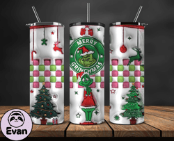Grinchmas Christmas 3D Inflated Puffy Tumbler Wrap Png, Christmas 3D Tumbler Wrap, Grinchmas Tumbler PNG 18