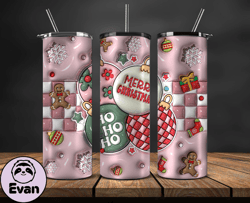 Grinchmas Christmas 3D Inflated Puffy Tumbler Wrap Png, Christmas 3D Tumbler Wrap, Grinchmas Tumbler PNG 55