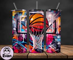 Graffiti Background 20 oz Skinny Tumbler, Basketball Design,NBA Teams,NBA Sports,Nba Tumbler Wrap,NBA DS-11