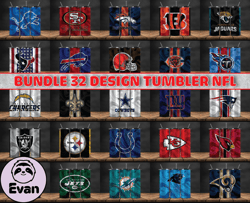 Bundle 32 Design NFL Teams, NFL Logo, Tumbler Design, Design Bundle Football, NFL Tumbler Design, Design by Evan 03