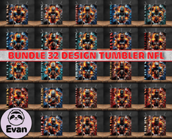 Bundle 32 Design NFL Teams, Cracked Hole Design, NFL Logo, Tumbler Design, Design Bundle Football, NFL Tumbler Design, D