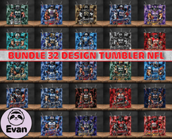 Bundle 32 Design NFL Teams, NFL Logo, Tumbler Design, Design Bundle Football, NFL Tumbler Design, Design by Evan 11