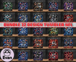 Bundle 32 Design NFL Teams, NFL Logo, Tumbler Design, Design Bundle Football, NFL Tumbler Design, Design by Evan 13