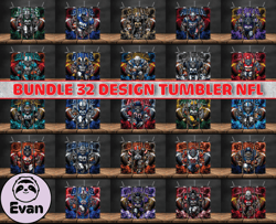Bundle 32 Design NFL Teams, NFL Logo, Tumbler Design, Design Bundle Football, NFL Tumbler Design, Design by Evan 14