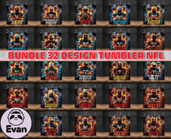 Bundle 32 Design NFL Teams, NFL Logo, Tumbler Design, Design Bundle Football, NFL Tumbler Design, Design by Evan 18