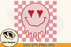 Retro Valentine Checkered Melted Face Design 107